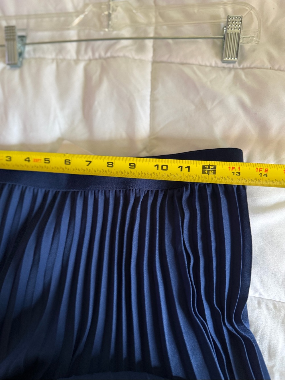 Kate Kasin Navy High-Waist Pleated Midi Skirt - Picture 7 of 7